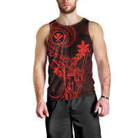 hawaii-men-tank-top-king-kamehameha-mix-polynesian-plumeria-red-version