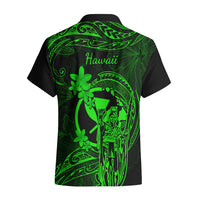 Hawaii Hawaiian Shirt King Kamehameha Mix Polynesian Plumeria Green Version - Wonder Print Shop