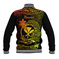 Hawaii Baseball Jacket Pineapple Mix Polynesian Plumeria Reggae Version - Wonder Print Shop