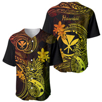 Hawaii Baseball Jersey Pineapple Mix Polynesian Plumeria Reggae Version - Wonder Print Shop