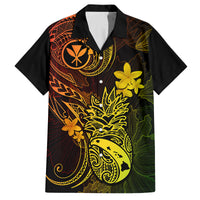 Hawaii Family Matching Off Shoulder Maxi Dress and Hawaiian Shirt Pineapple Mix Polynesian Plumeria Reggae Version - Wonder Print Shop