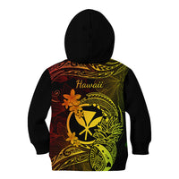 Hawaii Kid Hoodie Pineapple Mix Polynesian Plumeria Reggae Version - Wonder Print Shop