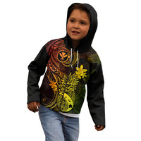 Hawaii Kid Hoodie Pineapple Mix Polynesian Plumeria Reggae Version - Wonder Print Shop