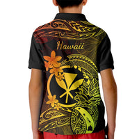 Hawaii Kid Polo Shirt Pineapple Mix Polynesian Plumeria Reggae Version - Wonder Print Shop