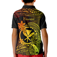 Hawaii Kid Polo Shirt Pineapple Mix Polynesian Plumeria Reggae Version - Wonder Print Shop