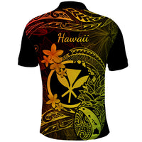 Hawaii Polo Shirt Pineapple Mix Polynesian Plumeria Reggae Version - Wonder Print Shop