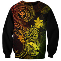 Hawaii Sweatshirt Pineapple Mix Polynesian Plumeria Reggae Version - Wonder Print Shop