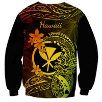 Hawaii Sweatshirt Pineapple Mix Polynesian Plumeria Reggae Version - Wonder Print Shop