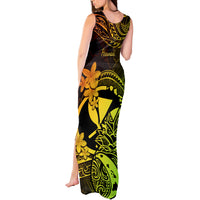 Hawaii Tank Maxi Dress Pineapple Mix Polynesian Plumeria Reggae Version - Wonder Print Shop