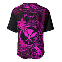 Hawaii Baseball Jersey Pineapple Mix Polynesian Plumeria Pink Version - Wonder Print Shop