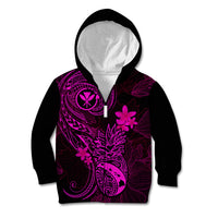 Hawaii Kid Hoodie Pineapple Mix Polynesian Plumeria Pink Version - Wonder Print Shop