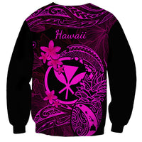 Hawaii Sweatshirt Pineapple Mix Polynesian Plumeria Pink Version - Wonder Print Shop