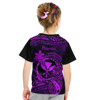 Hawaii Kid T Shirt Pineapple Mix Polynesian Plumeria Purple Version - Wonder Print Shop