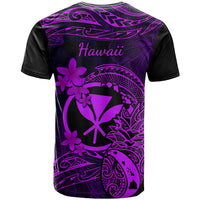 Hawaii T Shirt Pineapple Mix Polynesian Plumeria Purple Version - Wonder Print Shop