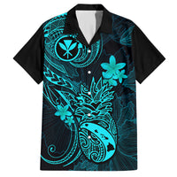Hawaii Kid Hawaiian Shirt Pineapple Mix Polynesian Plumeria Turquoise Version - Wonder Print Shop