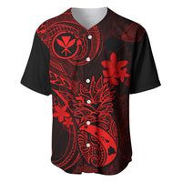 Hawaii Baseball Jersey Pineapple Mix Polynesian Plumeria Red Version - Wonder Print Shop