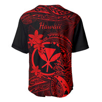 Hawaii Baseball Jersey Pineapple Mix Polynesian Plumeria Red Version - Wonder Print Shop