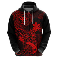 Hawaii Hoodie Pineapple Mix Polynesian Plumeria Red Version - Wonder Print Shop