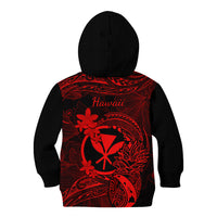 Hawaii Kid Hoodie Pineapple Mix Polynesian Plumeria Red Version - Wonder Print Shop