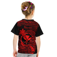 Hawaii Kid T Shirt Pineapple Mix Polynesian Plumeria Red Version - Wonder Print Shop