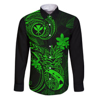 Hawaii Family Matching Summer Maxi Dress and Hawaiian Shirt Pineapple Mix Polynesian Plumeria Green Version - Wonder Print Shop