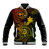 Hawaii Baseball Jacket Shaka Tattoo Mix Polynesian Plumeria Reggae Version - Wonder Print Shop
