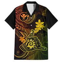 Hawaii Family Matching Tank Maxi Dress and Hawaiian Shirt Shaka Tattoo Mix Polynesian Plumeria Reggae Version - Wonder Print Shop