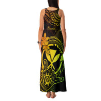 Hawaii Family Matching Tank Maxi Dress and Hawaiian Shirt Shaka Tattoo Mix Polynesian Plumeria Reggae Version - Wonder Print Shop