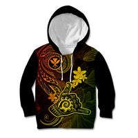 Hawaii Kid Hoodie Shaka Tattoo Mix Polynesian Plumeria Reggae Version - Wonder Print Shop