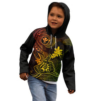 Hawaii Kid Hoodie Shaka Tattoo Mix Polynesian Plumeria Reggae Version - Wonder Print Shop