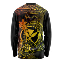 Hawaii Long Sleeve Shirt Shaka Tattoo Mix Polynesian Plumeria Reggae Version - Wonder Print Shop