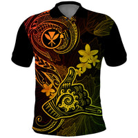 Hawaii Polo Shirt Shaka Tattoo Mix Polynesian Plumeria Reggae Version - Wonder Print Shop