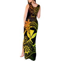 Hawaii Tank Maxi Dress Shaka Tattoo Mix Polynesian Plumeria Reggae Version - Wonder Print Shop