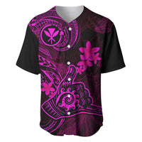 Hawaii Baseball Jersey Shaka Tattoo Mix Polynesian Plumeria Pink Version - Wonder Print Shop