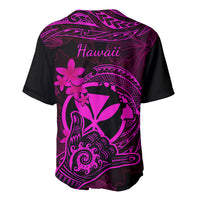 Hawaii Baseball Jersey Shaka Tattoo Mix Polynesian Plumeria Pink Version - Wonder Print Shop