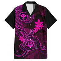 Hawaii Family Matching Puletasi Dress and Hawaiian Shirt Shaka Tattoo Mix Polynesian Plumeria Pink Version - Wonder Print Shop