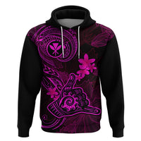 Hawaii Hoodie Shaka Tattoo Mix Polynesian Plumeria Pink Version - Wonder Print Shop