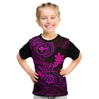 Hawaii Kid T Shirt Shaka Tattoo Mix Polynesian Plumeria Pink Version - Wonder Print Shop