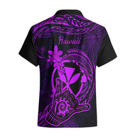 Hawaii Hawaiian Shirt Shaka Tattoo Mix Polynesian Plumeria Purple Version - Wonder Print Shop