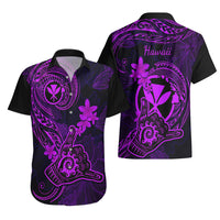 Hawaii Hawaiian Shirt Shaka Tattoo Mix Polynesian Plumeria Purple Version - Wonder Print Shop