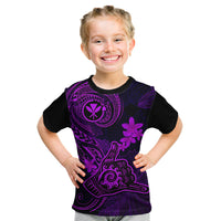 Hawaii Kid T Shirt Shaka Tattoo Mix Polynesian Plumeria Purple Version - Wonder Print Shop