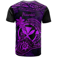 Hawaii T Shirt Shaka Tattoo Mix Polynesian Plumeria Purple Version - Wonder Print Shop