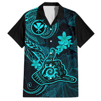Hawaii Kid Hawaiian Shirt Shaka Tattoo Mix Polynesian Plumeria Turquoise Version - Wonder Print Shop