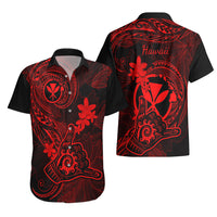 Hawaii Hawaiian Shirt Shaka Tattoo Mix Polynesian Plumeria Red Version - Wonder Print Shop