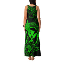Hawaii Family Matching Tank Maxi Dress and Hawaiian Shirt Shaka Tattoo Mix Polynesian Plumeria Green Version - Wonder Print Shop