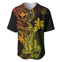 Hawaii Baseball Jersey Hammerhead Shark Tattoo Mix Polynesian Plumeria Reggae Version - Wonder Print Shop