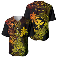 Hawaii Baseball Jersey Hammerhead Shark Tattoo Mix Polynesian Plumeria Reggae Version - Wonder Print Shop