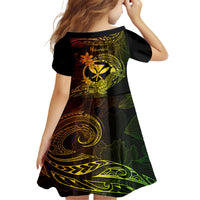 Hawaii Family Matching Short Sleeve Bodycon Dress and Hawaiian Shirt Hammerhead Shark Tattoo Mix Polynesian Plumeria Reggae Version - Wonder Print Shop