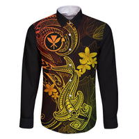 Hawaii Family Matching Short Sleeve Bodycon Dress and Hawaiian Shirt Hammerhead Shark Tattoo Mix Polynesian Plumeria Reggae Version - Wonder Print Shop