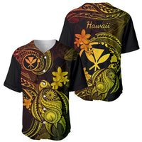 Hawaii Baseball Jersey Turtle Mix Polynesian Plumeria Reggae Version - Wonder Print Shop